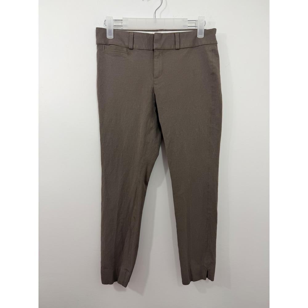 Banana Republic Sloan Slim Ankle Pants Brown Taupe Womens 0P Petite Stretch Work
